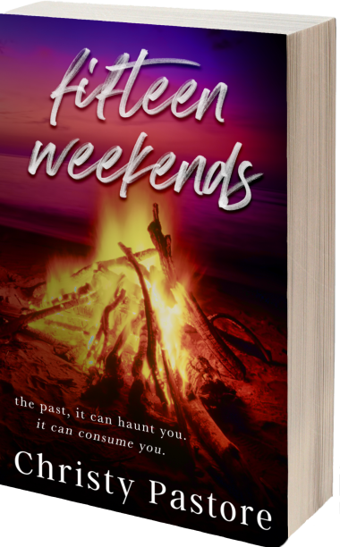 Paperback cover with a burning fire on a beach